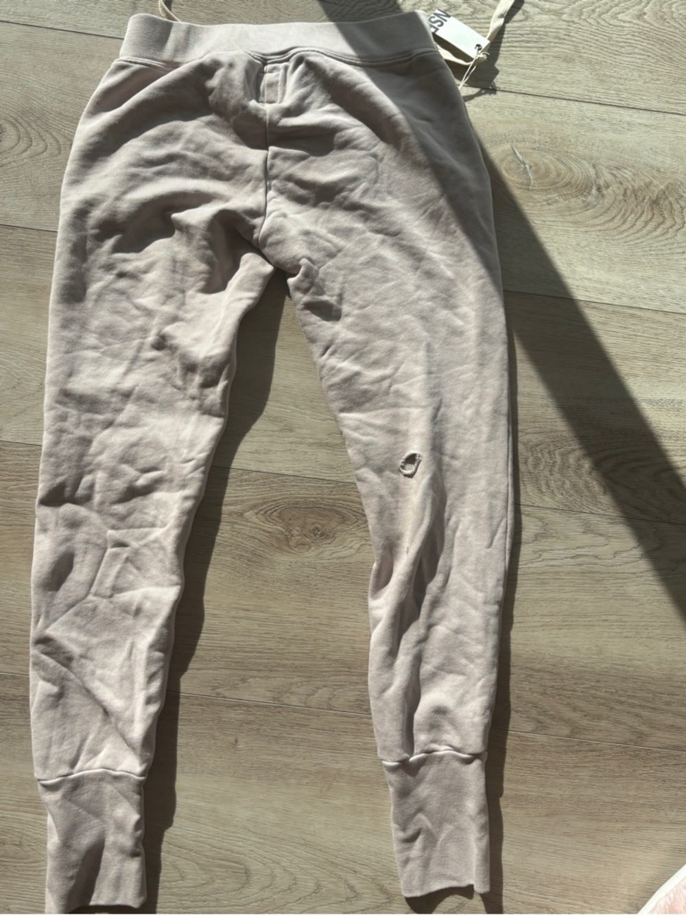 NSF brand laced up distressed sweats/joggers  in Light Beige - Picture 6 of 6